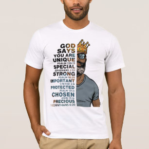God Says I AM Black King Melanin Man Bruh Bro Love T-Shirt
