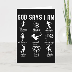 God Says I Am Christian Bible Verse Religious Socc Card