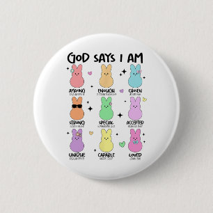 God Says I Am Christian Boys Girls Toddler Kids Ea 2 Inch Round Button