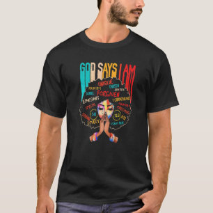 God Says I Am Christian Faith Believer Vintage Sty T-Shirt