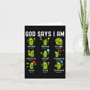 God Says I Am Cucumber Pickleball Bible Verse Chri Card