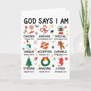 God Says I Am Cute Christmas Xmas Christian Boys G Card