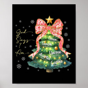 God Says I Am Cute Christmas Xmas Christian Boys G Poster