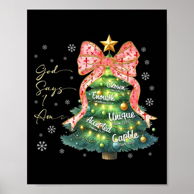 God Says I Am Cute Christmas Xmas Christian Boys G Poster (Front)