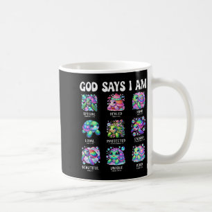 God Says I Am Cute Sea Turtle Scripture Design Coffee Mug