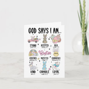 God Says I Am Easter Day Funny Christian Religious Card