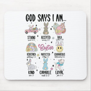 God Says I Am Easter Day Funny Christian Religious Mouse Pad