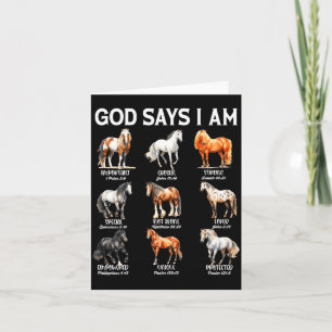 God Says I Am Horse Christian Girl Teen Boy Bible  Card
