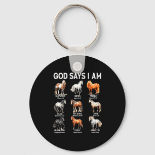 God Says I Am Horse Christian Girl Teen Boy Bible  Keychain