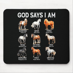 God Says I Am Horse Christian Girl Teen Boy Bible  Mouse Pad