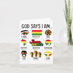God Says I Am Juneteenth Christian Religious Black Card