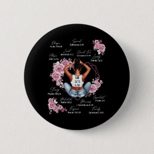 God Says I Am Melanin Black History Month African  2 Inch Round Button