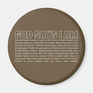 God Says I Am Strong Muslim Faith Inspirational Magnet