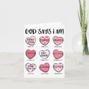 God Says I Am Valentine Candy Christian Religious Card