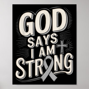 God Says Im Strong Survivor Diabetes Awareness Poster