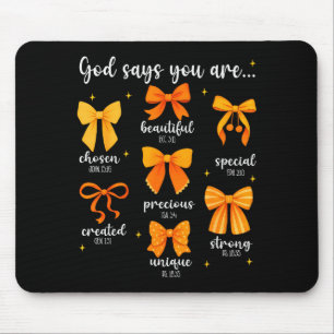 God Says You Are Christian Bible Coquette Bow Than Mouse Pad