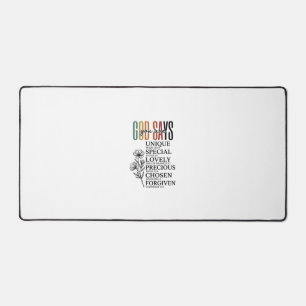 God Says You Are Faith Flower Vintage Shirt Design Desk Mat