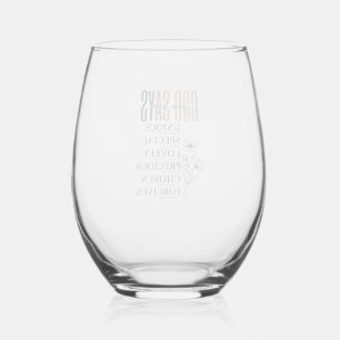 God Says You Are Faith Flower Vintage Shirt Design Stemless Wine Glass