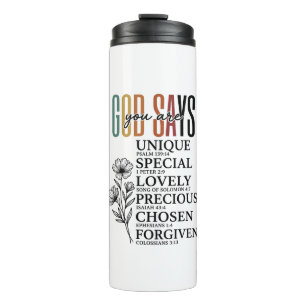 God Says You Are Faith Flower Vintage Shirt Design Thermal Tumbler