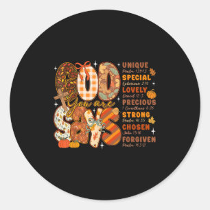 God Says You Are Fall Vibes Autumn Religious Chris Classic Round Sticker