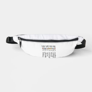 God Says You Are Floral Christian Vector Design_1 Fanny Pack