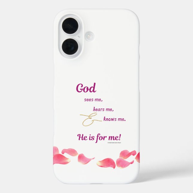 God Sees-Hears-Knows Me iPhone Case (Back)