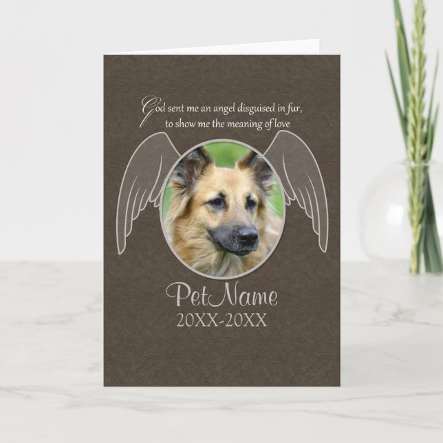 God Sent an Angel Pet Sympathy Custom Card (Front)