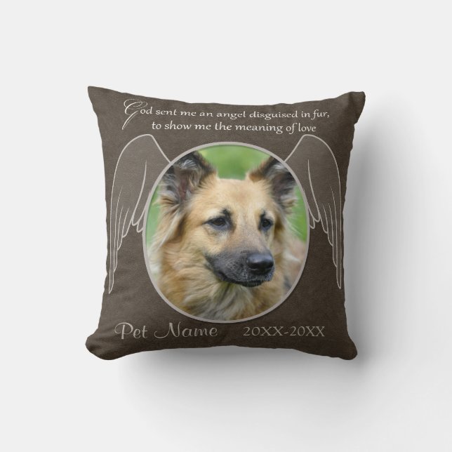 God Sent an Angel Pet Sympathy Custom Throw Pillow (Front)