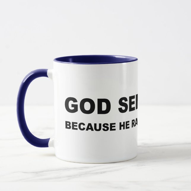 God Sent Trump Because He Ran Out Of Locusts Mug (Left)