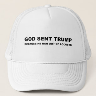 God Sent Trump Because He Ran Out Of Locusts Trucker Hat