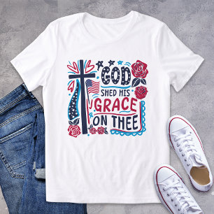 God Shed His Grace on Thee Patriotic Tri-Blend Shirt