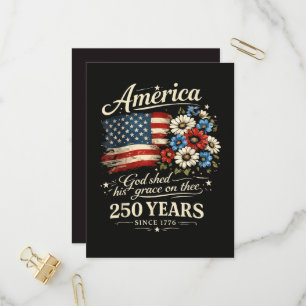 God Shed His Grace On Thee USA 250th Anniversary Invitation Postcard