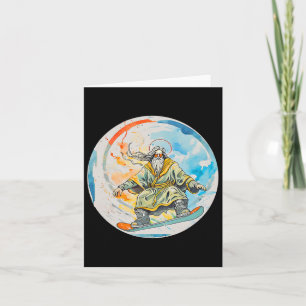 God Snowboarding With Jesus Christ Prayer Lord Chu Card