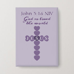 God So Loved the World Lavender Heart Cross