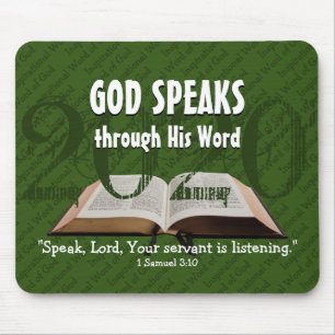 GOD SPEAKS Bible Year 2020 Custom Scripture GREEN Mouse Pad