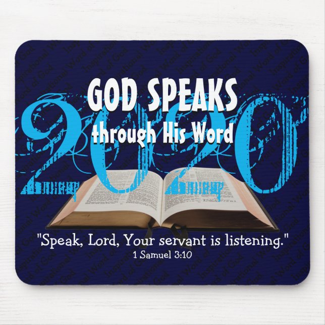 GOD SPEAKS Bible Year 2020 Customized Scripture Mouse Pad (Front)