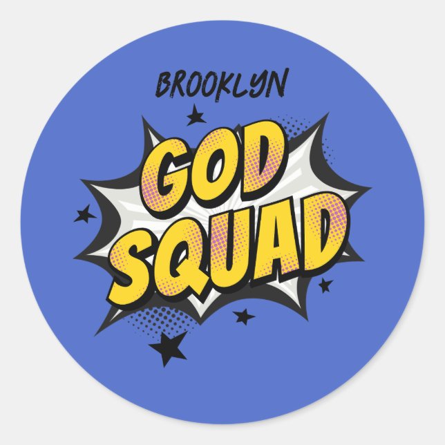 God Squad Christian youth group Sunday school Classic Round Sticker (Front)