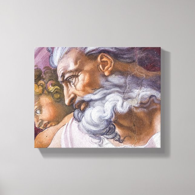 God the Father, Sistine Chapel by Michelangelo Canvas Print (Front)