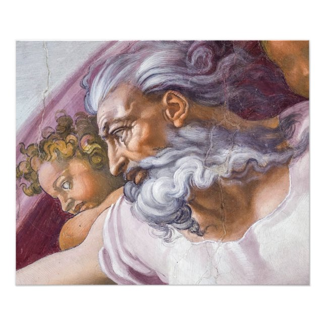 God the Father, Sistine Chapel by Michelangelo Photo Print (Front)