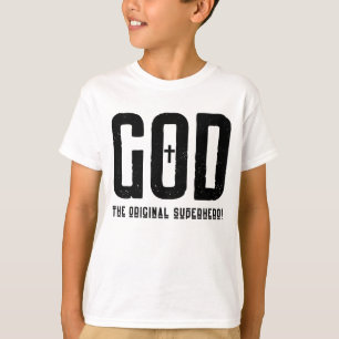 God The Original Superhero Biblical Cross Boy's T-Shirt
