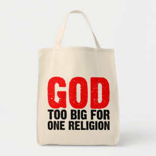 GOD TOO BIG FOR ONE RELIGION TOTE BAG