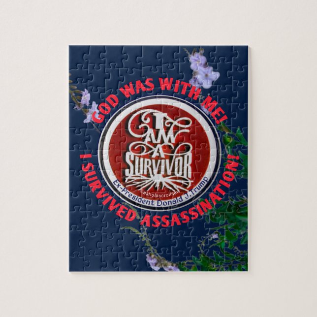 "GOD WAS WITH ME " I AM A SURVIVOR         JIGSAW PUZZLE (Vertical)