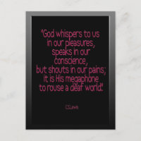 "God whispers to us ...."cs lewis