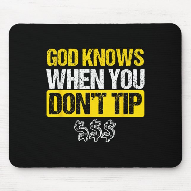 God White Tip Bartender Barman Waiter Pub Gift  Mouse Pad (Front)