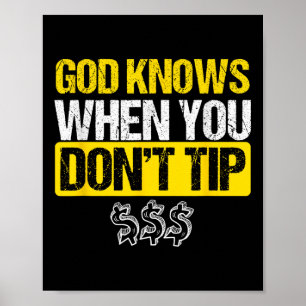 God White Tip Bartender Barman Waiter Pub Gift  Poster