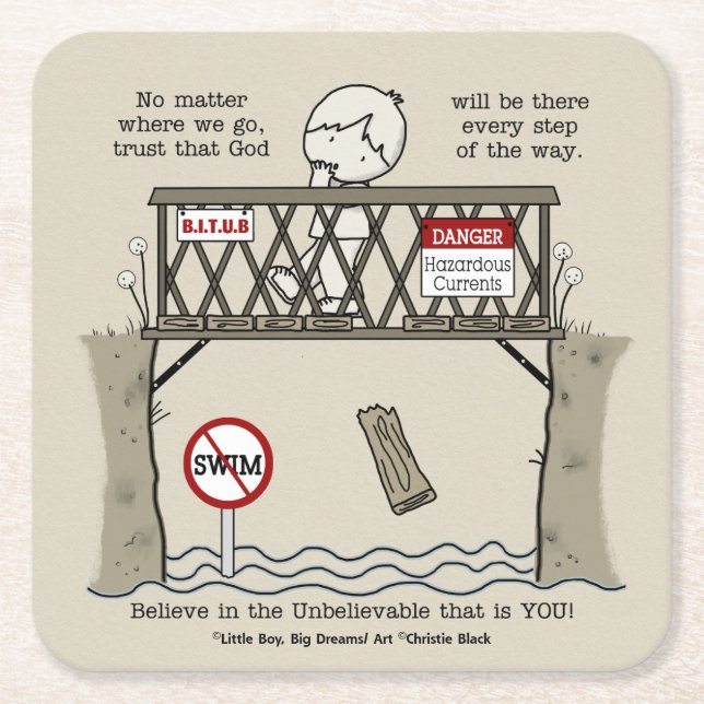 God Will Be There Square Paper Coaster (Front)