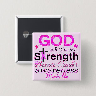 GOD Will Give Me Strength 2 Inch Square Button