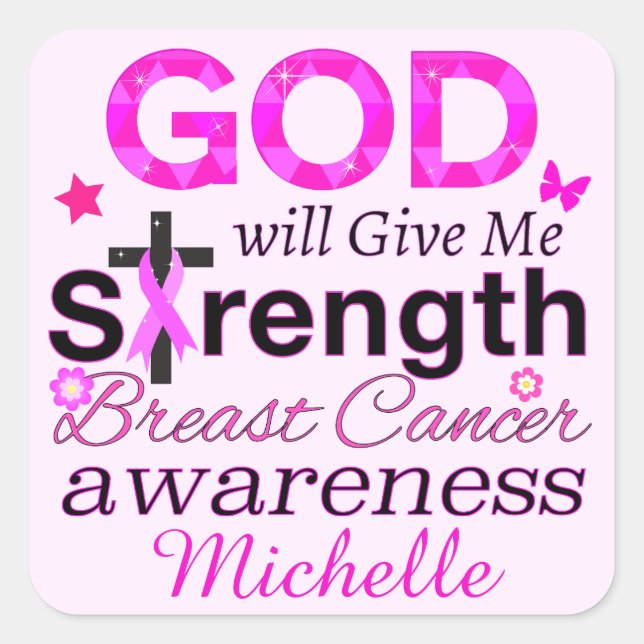 GOD Will Give Me Strength Square Sticker (Front)