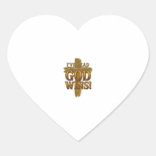 God Wins Christian Vintage Cross Typography Shirt_ Heart Sticker