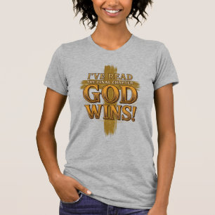 God Wins Christian Vintage Cross Typography Shirt_ T-Shirt